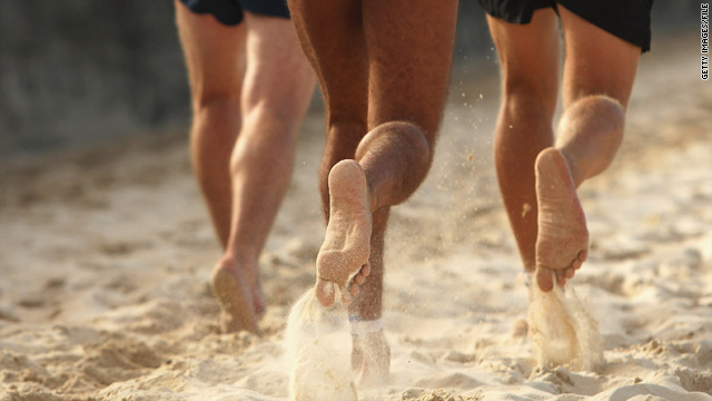 running barefoot