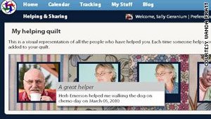 Each HealthWeaver profile will have a "helping quilt" featuring everyone who has signed up to help.