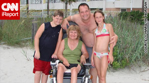 Marilyn and Bruce Morgan both have cerebral palsy; their children, Brenden and Maggie, do not.