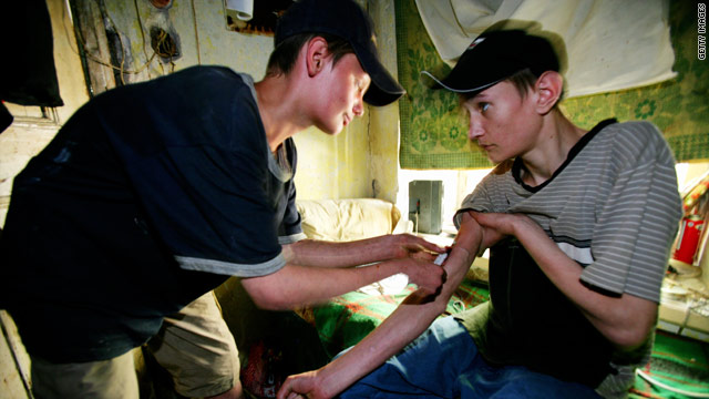 Street kids, pictured in Odessa, Ukraine, in 2005, inject drugs. Street children face an HIV epidemic, UNICEF warns.