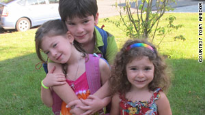 Toby Amidor's children, Schoen and his sisters Ellena (left) and Micah.