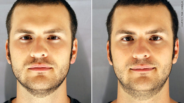 People tend to look less attractive and healthy when sleep-deprived (left) than when well-rested (right), a new study finds.