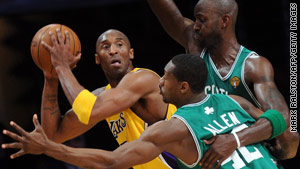 Kobe Bryant led the Los Angeles Lakers to a win in Thursday's NBA Finals game. Game two is Sunday.
