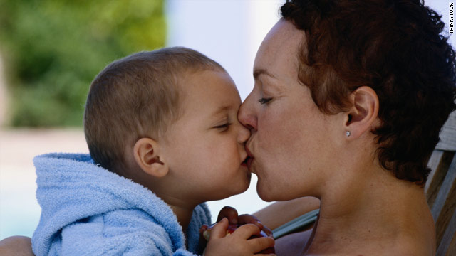 children kissing on the lips