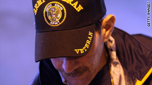 U.S. Army veteran Sean Balenti attends a veterans event in San Francisco, California, on Wednesday.