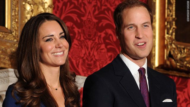 Britain's Prince William and his fianc�e Kate Middleton pose for photographers earlier this month.
