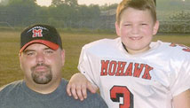 Jordan Brown with his father