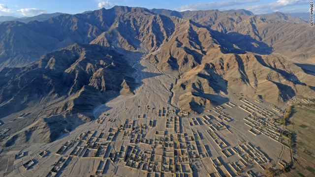 An aerial view of part of Kunar province in eastern Afghanistan.