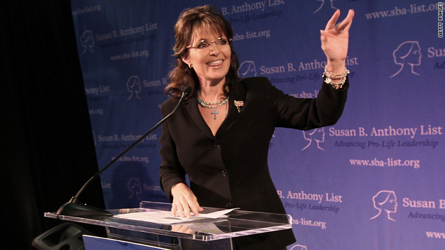 Former Gov. Sarah Palin waves to a crowd gathered to hear her speak on May 14 in Washington, DC.