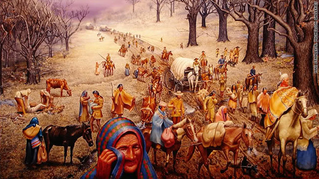 The Cherokee tribe was driven out of its ancestral lands in Georgia in the 1830s.