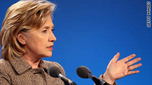 Secretary of State Hillary Clinton is seeking international support for imposing U.N. sanctions on Iran.