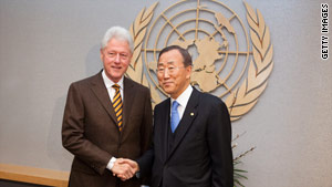 U.N. Secretary-General Ban Ki-moon asked President Clinton to oversee aid efforts and reconstruction in Haiti.
