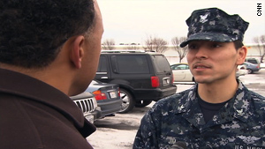 Navy Petty Officer Alan Jim said gay and lesbian service members are treated "the same as everybody else."