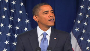 President Obama blamed the Republican Party for what he called politically motivated opposition on issues.