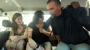 Laura Silsby, left, and two other members of her missionary group are seen after a recent court hearing in Haiti.