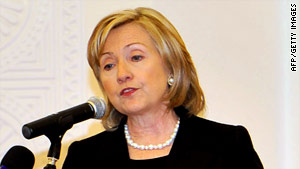 U.S. Secretary of State Hillary Clinton  calls for tougher actions against Iran at the  U.S.-Islamic World Forum in Qatar.