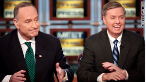 Sen. Charles Schumer, left, and Sen. Lindsey Graham have laid out plans for immigration reform.