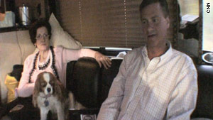 Tea Party Express Chairman Mark Williams jokes that his dog Casey was blogging from the bus.