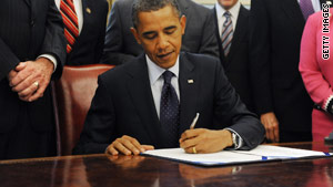 President Obama signs the Fair Sentencing Act in the Oval Office at the White House on Tuesday.