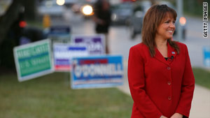 Tea Party favorite Christine O'Donnell beat nine-term Republican Rep. Mike Castle in Delaware's GOP Senate primary.