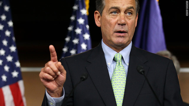 John Bohner claims that "government is out of control in Washington."