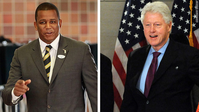 Rep. Kendrick Meek, left, is still running for the Senate in Florida, despite reports former President Clinton asked him to quit.