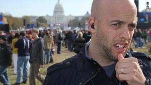 CNN's Pete Dominick observes the crowds at Saturday's "Rally to Restore Sanity and/or Fear" in Washington.