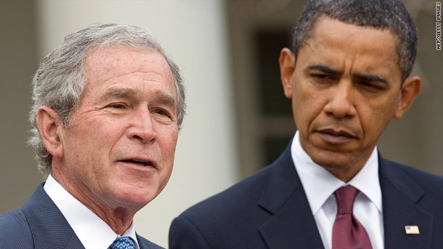 Former President Bush, at the White House with President Obama in January, has been mostly mum about his successor.