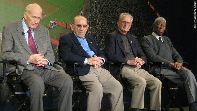 Former Major League Baseball players Lou Brissie, Yogi Berra, Jerry Coleman and John "Mule" Miles gather in Washington.