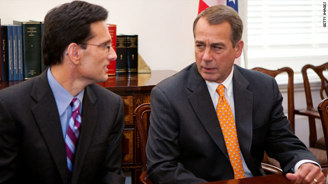 Reps. Eric Cantor, left, and John Boehner are expected to lead the GOP budget-cutting efforts in the new Congress.