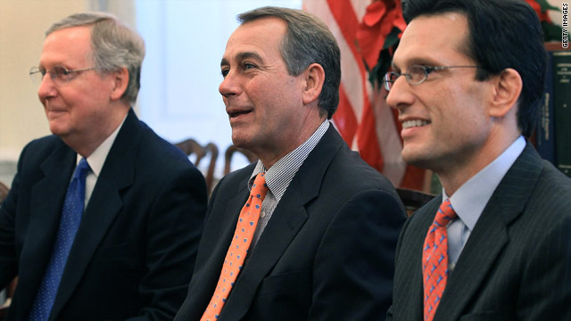 Senate Minority Leader Mitch McConnell, from left, and Reps. John Boehner and Eric Cantor are among the leaders of the GOP.