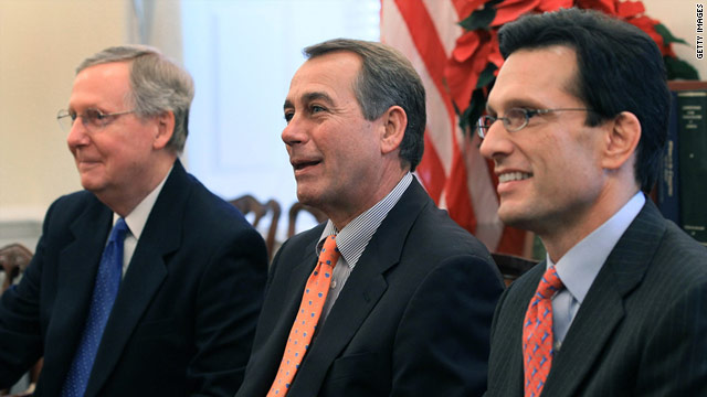 Incoming House Speaker John Boehner, center, and top Republicans must prove themselves in 2011.