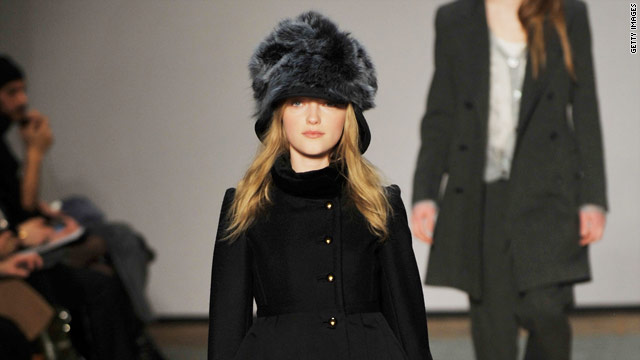 A model walks the runway at a Marc by Marc Jacobs fashion show.
