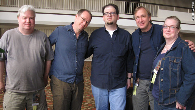 From left to right, Frank Conniff, Joel Hodgson, J. Elvis Weinstein, Trace Beaulieu and Mary Jo Pehl