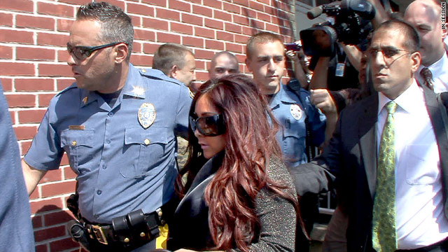 "Jersey Shore" star Nicole "Snooki" Polizzi is seen arriving for court on Wednesday.