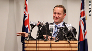 Prime Minister John Key holds a press conference in relation to "The Hobbit" film on Wednesday in Wellington.