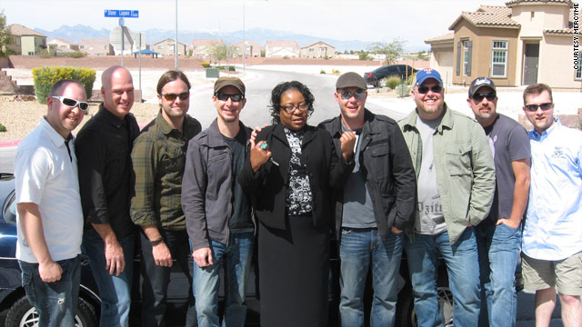 While the band was in Las Vegas, Nevada, MercyMe helped Glenda James get her 13-year-old beat-down car repaired.