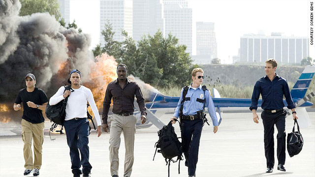 Actor Idris Elba, third from left, appears in the soon to be released action film "Takers."