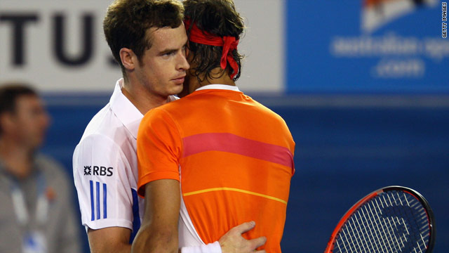 Andy Murray (left) consoles Rafael Nadal (right) after defeating the world number two at the Australian Open.
