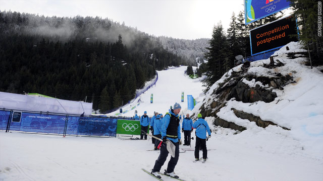 Warm weather has delayed the Alpine skiing competition.