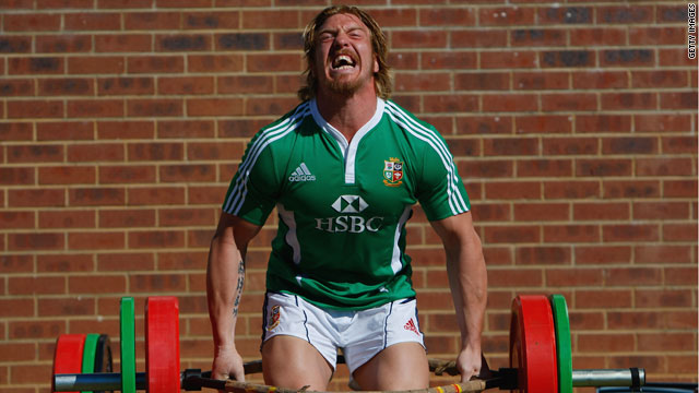 Andy Powell during a weights session for the British and Irish Lions