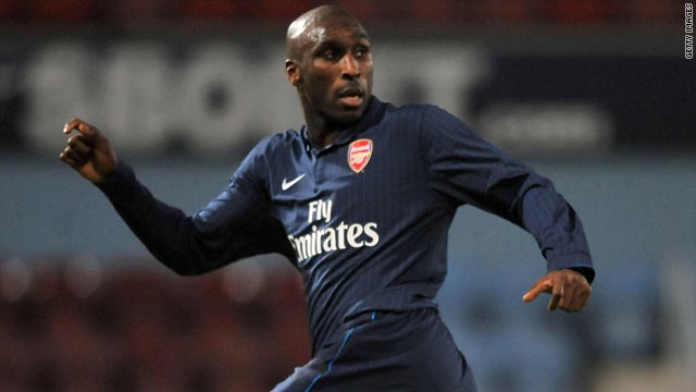 Sol Campbell in action for Arsenal's reserve team against West Ham on Tuesday night.