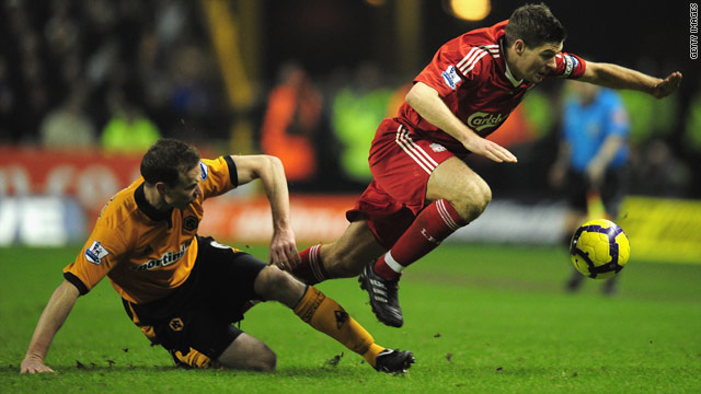 Liverpool captain Steven Gerrard was back in action but unable to prevent his side from drawing 0-0 with Wolves on Tuesday.