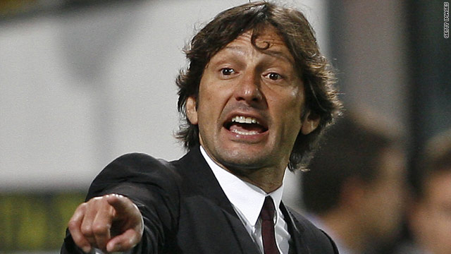 Leonardo's AC Milan sit third in Serie A, nine points behind city rivals Inter.