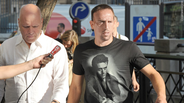 French star Franck Ribery was questioned Tuesday in connection 
with an alleged underage prostitution ring.