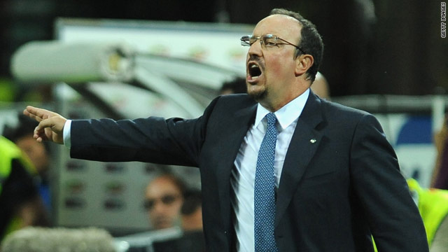 Rafael Benitez tries to inspire his team during the 2-2 draw with FC Twente.