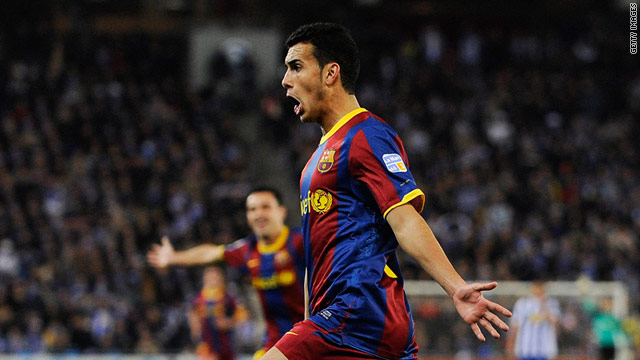Pedro Rodriguez opened the scoring for Barcelona as they cruised to victory at Espanyol.