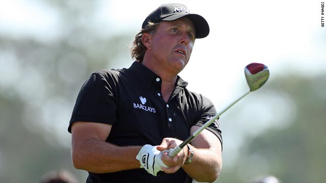 American veteran Phil Mickelson moved up 20 places on Saturday but was still nine shots behind the leaders.