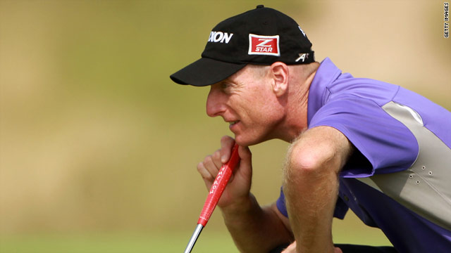 Jim Furyk missed his tee-off time because his alarm ran out of power.