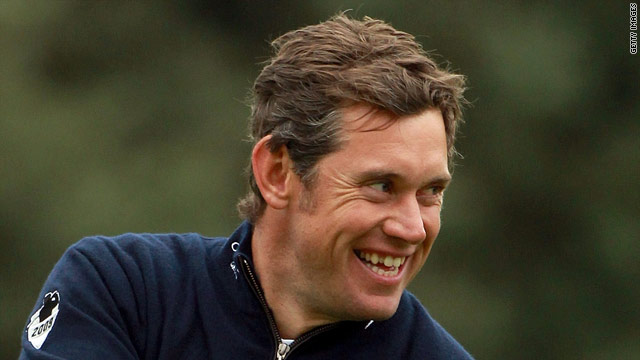 lee westwood images. Lee Westwood is all smiles